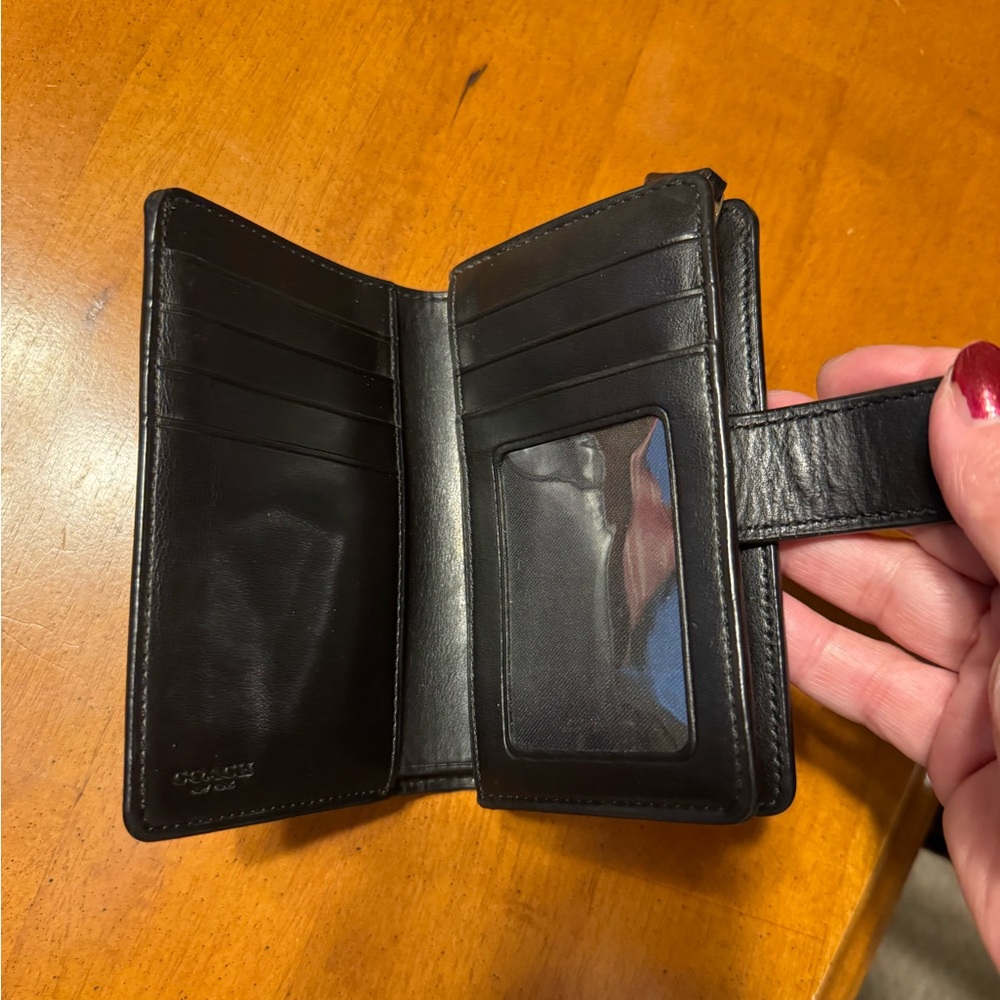 Coach Signature Medium Corner Zip Wallet L-Shaped Zipper Brown Leather pre-owned - Picture 4 of 7